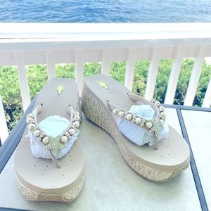 Volatile Undersea Champagne sandals